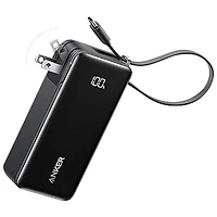 Anker Fusion 10000 mAh 30W USB-C Power Bank with Built-In Cable - Black