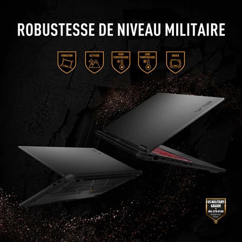 Portable de jeu de 16 po TUF Gaming A16 d'ASUS - Gris Jaeger (Ryzen 7 260 d'AMD/RAM 16 Go/SSD 512 Go/GeForce RTX 5050/Windows 11)