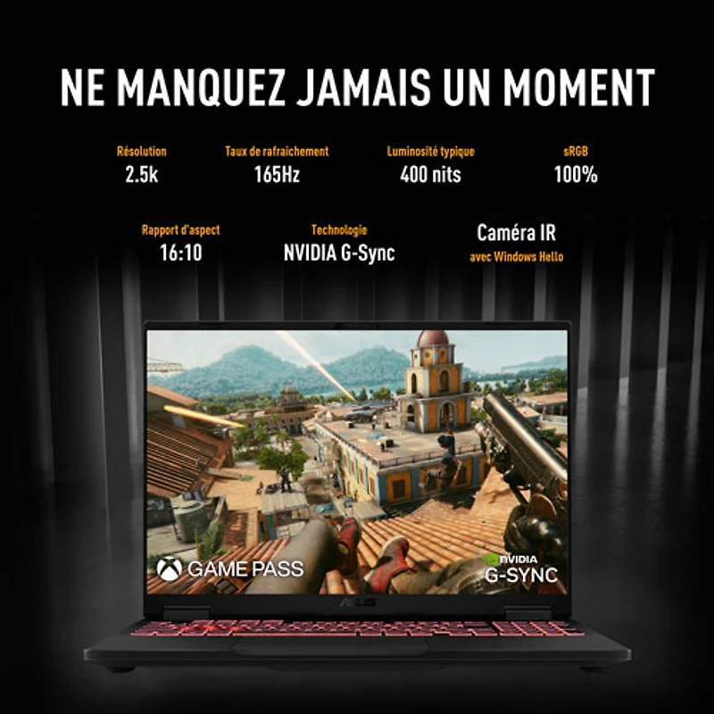 Portable de jeu de 16 po TUF Gaming A16 d'ASUS - Gris Jaeger (Ryzen 7 260 d'AMD/RAM 16 Go/SSD 512 Go/GeForce RTX 5050/Windows 11)