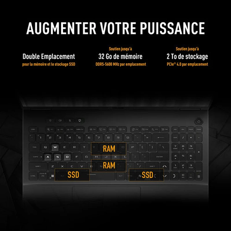 Portable de jeu de 16 po TUF Gaming A16 d'ASUS - Gris Jaeger (Ryzen 7 260 d'AMD/RAM 16 Go/SSD 512 Go/GeForce RTX 5050/Windows 11)