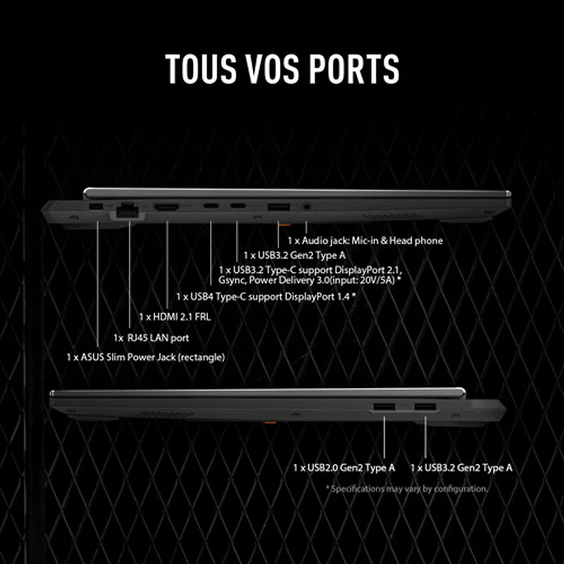 Portable de jeu de 16 po TUF Gaming A16 d'ASUS - Gris Jaeger (Ryzen 7 260 d'AMD/RAM 16 Go/SSD 512 Go/GeForce RTX 5050/Windows 11)