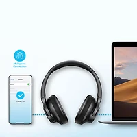 Casque d'écoute supra-auriculaire 100 % sans fil à suppression du bruit Q20i de Soundcore par Anker - Noir