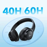 Casque d'écoute supra-auriculaire 100 % sans fil à suppression du bruit Q20i de Soundcore par Anker - Noir