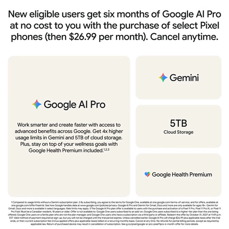 Koodo Google Pixel 11 Pro 512GB - Obsidian (matte) - Select Tab Plan