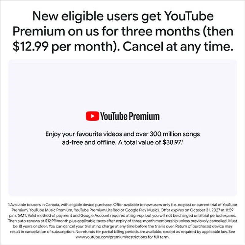 Koodo Google Pixel 11 256GB - Obsidian - Select Tab Plan