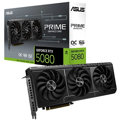 Carte graphique Prime GeForce RTX 5080 EVO 16 Go GDDR7 d'ASUS