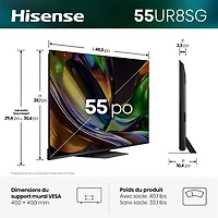 Hisense 55" UR8SG 4K UHD HDR Dolby Atmos RGB Mini-LED Android Smart TV (55UR8SG) - 2026 - Great for Movies & Gaming