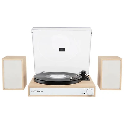 Victrola Harmony Belt Drive Turntable with Speakers - Natural