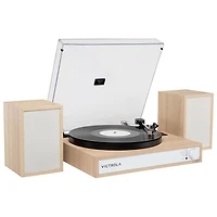 Victrola Harmony Belt Drive Turntable with Speakers - Natural