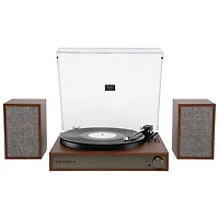 Victrola Harmony Belt Drive Turntable with Speakers - Walnut