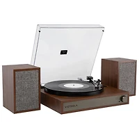 Victrola Harmony Belt Drive Turntable with Speakers - Walnut