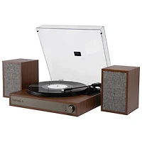 Victrola Harmony Belt Drive Turntable with Speakers - Walnut