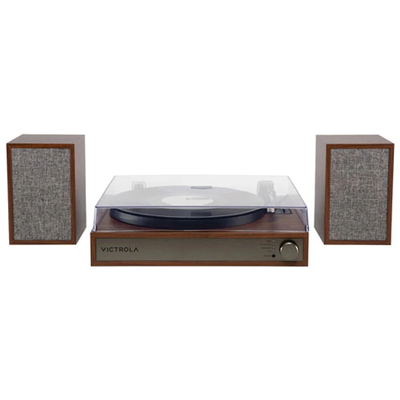 Victrola Harmony Belt Drive Turntable with Speakers - Walnut