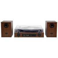 Victrola Harmony Belt Drive Turntable with Speakers - Walnut