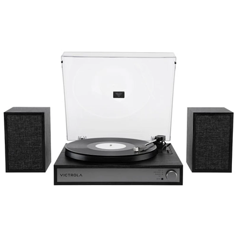 Victrola Harmony Belt Drive Turntable with Speakers - Black