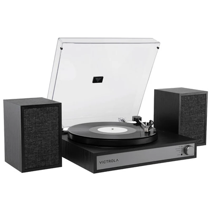 Victrola Harmony Belt Drive Turntable with Speakers - Black