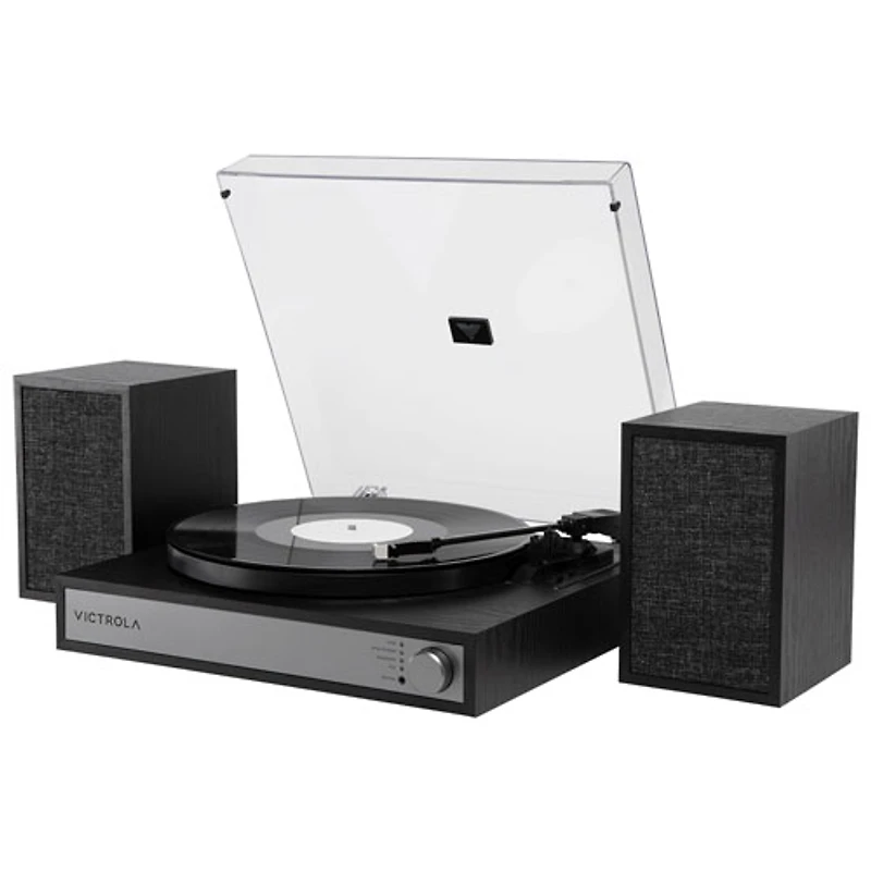 Victrola Harmony Belt Drive Turntable with Speakers - Black