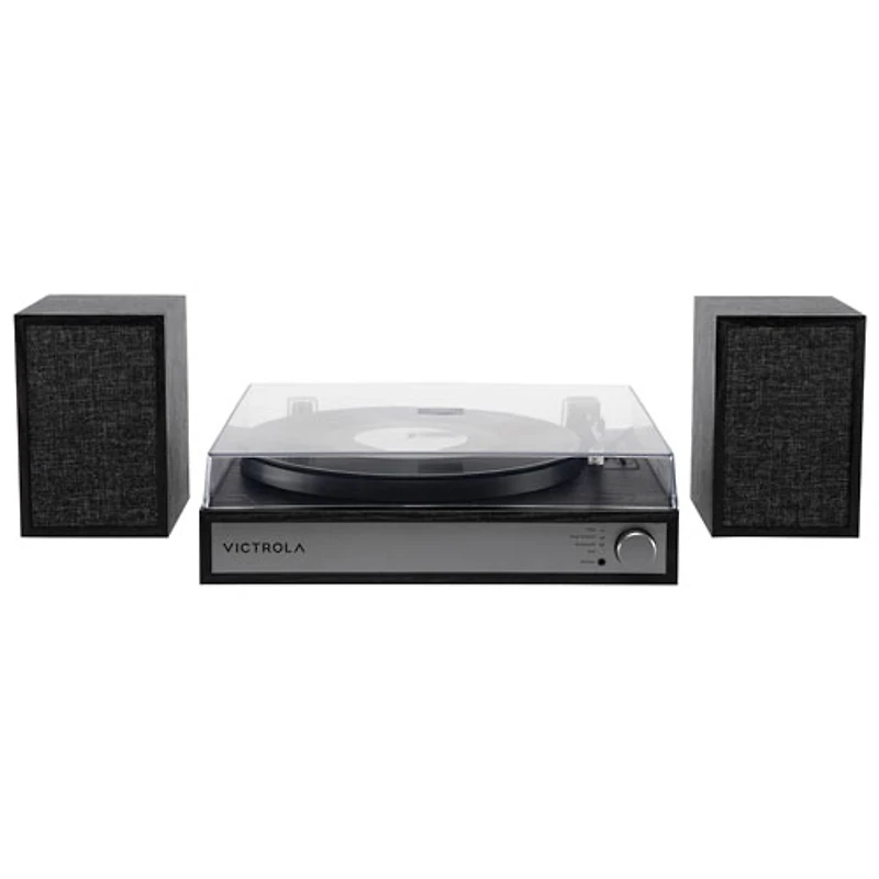 Victrola Harmony Belt Drive Turntable with Speakers - Black