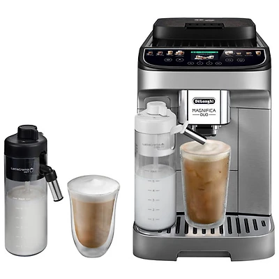 De'Longhi Magnifica Duo Fully Automatic Espresso Machine with Frother & Coffee Grinder - Silver