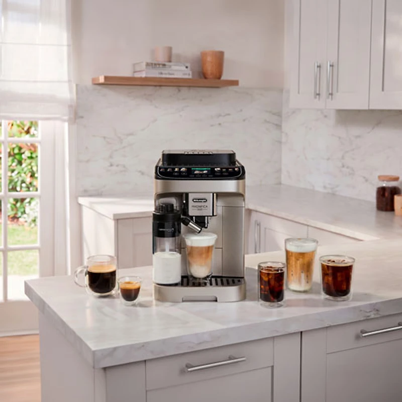 De'Longhi Magnifica Duo Fully Automatic Espresso Machine with Frother & Coffee Grinder - Silver