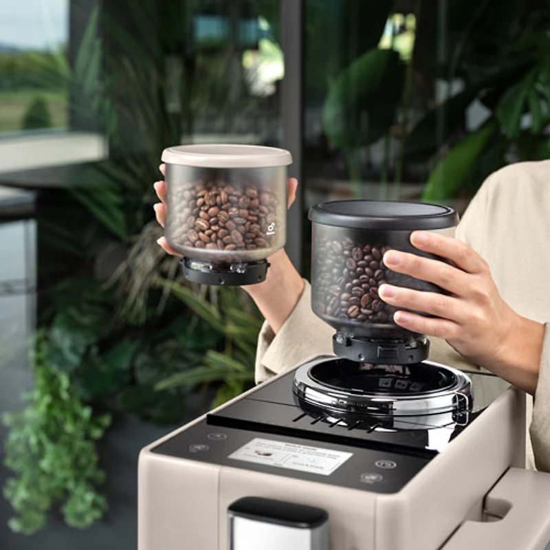 De'Longhi Rivelia Fully Automatic Espresso Machine with Frother & Coffee Grinder - Sand Beige