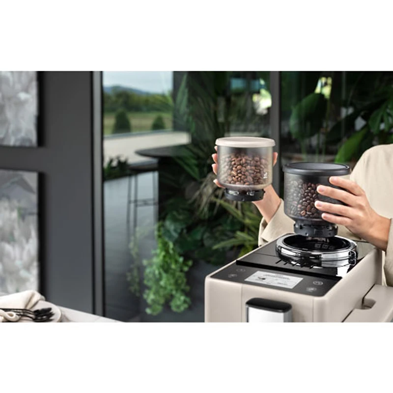 De'Longhi Rivelia Fully Automatic Espresso Machine with Frother & Coffee Grinder - Sand Beige