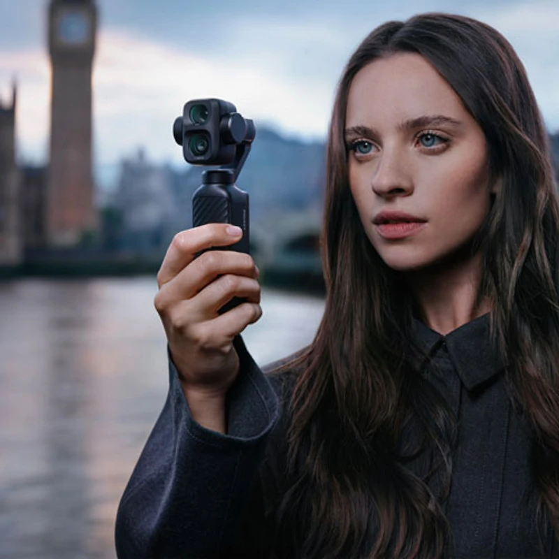 DJI Osmo Pocket 4P 3-Axis Stabilized 4K Handheld Camera with Dual Cameras & Handheld Gimbal - Black