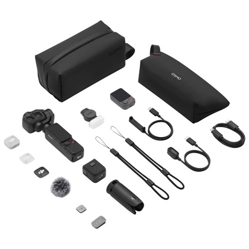DJI Osmo Pocket 4P 3-Axis Stabilized 4K Handheld Camera with DJI Mic Mini 2, Dual Cameras & Handheld Gimbal