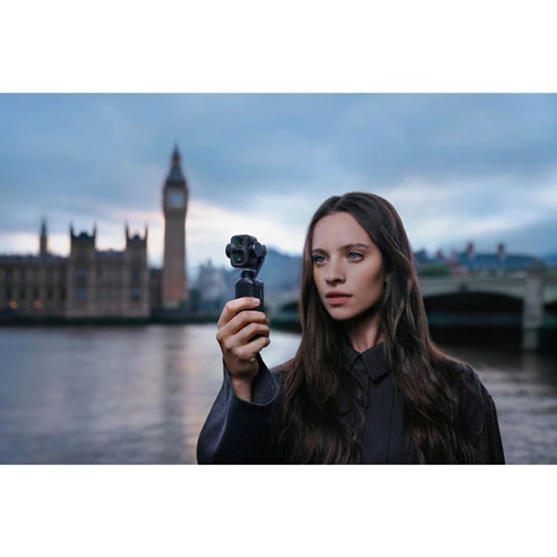 DJI Osmo Pocket 4P 3-Axis Stabilized 4K Handheld Camera with DJI Mic Mini 2, Dual Cameras & Handheld Gimbal