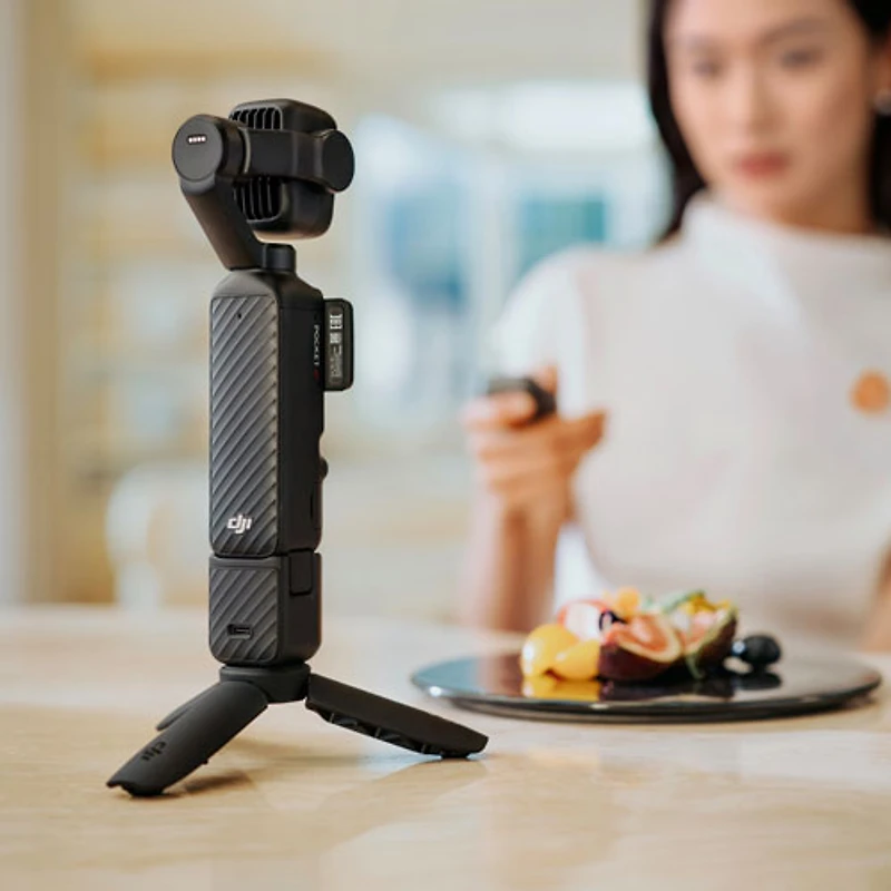 DJI Osmo Pocket 4P 3-Axis Stabilized 4K Handheld Camera with DJI Mic Mini 2, Dual Cameras & Handheld Gimbal