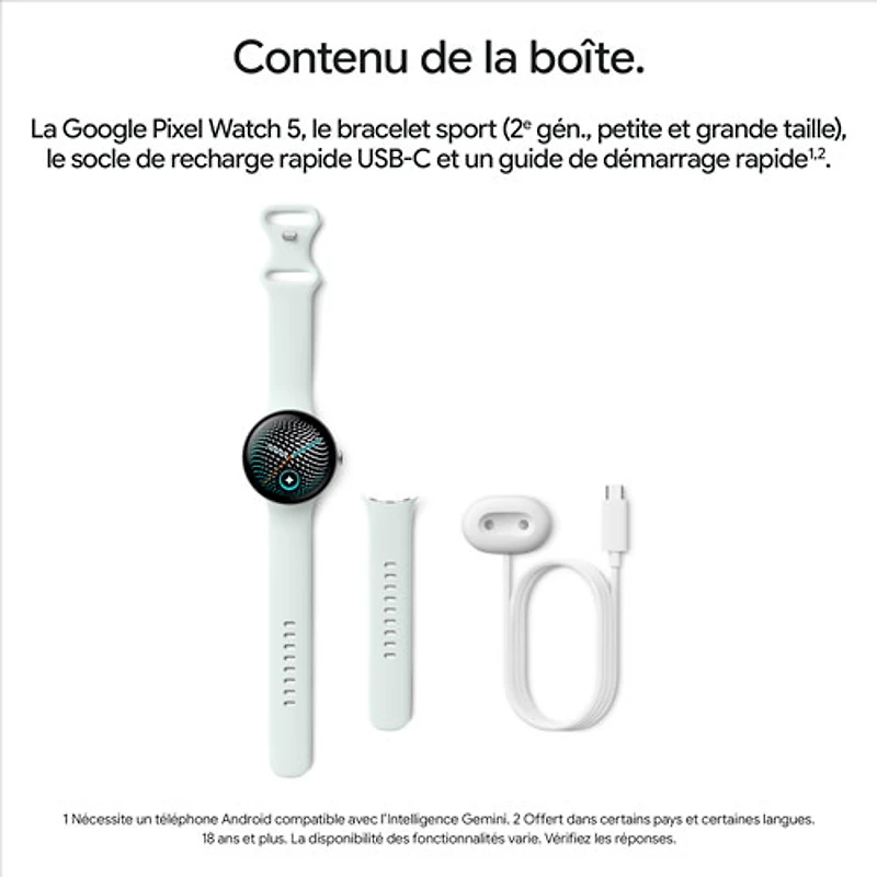Google Pixel Watch 5 LTE 45mm with Satin Pyrite Aluminum Case