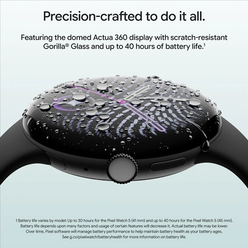Google Pixel Watch 5 45mm with Matte Black Aluminum Case