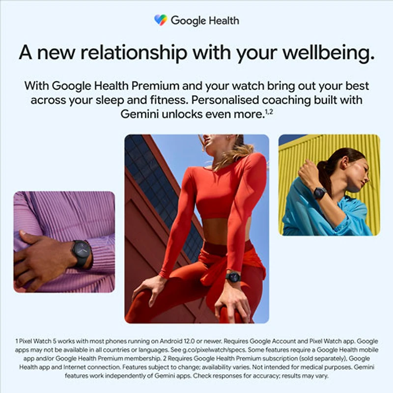 Google Pixel Watch 5 LTE 41mm with Silver Aluminum Case