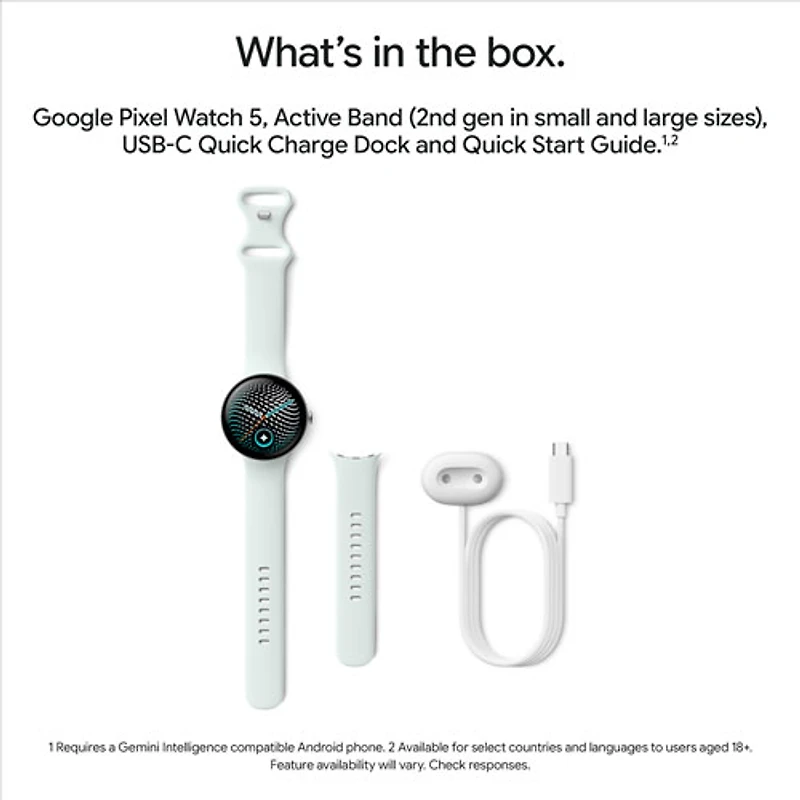 Google Pixel Watch 5 LTE 41mm with Silver Aluminum Case