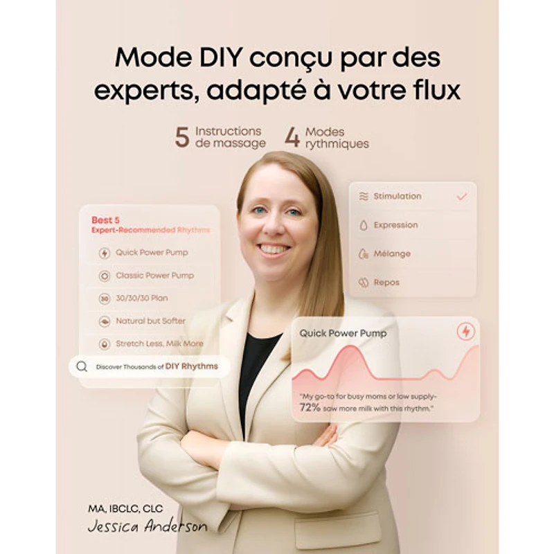 Tire-lait électrique portatif simple eufy S2 Pro avec massage chauffant