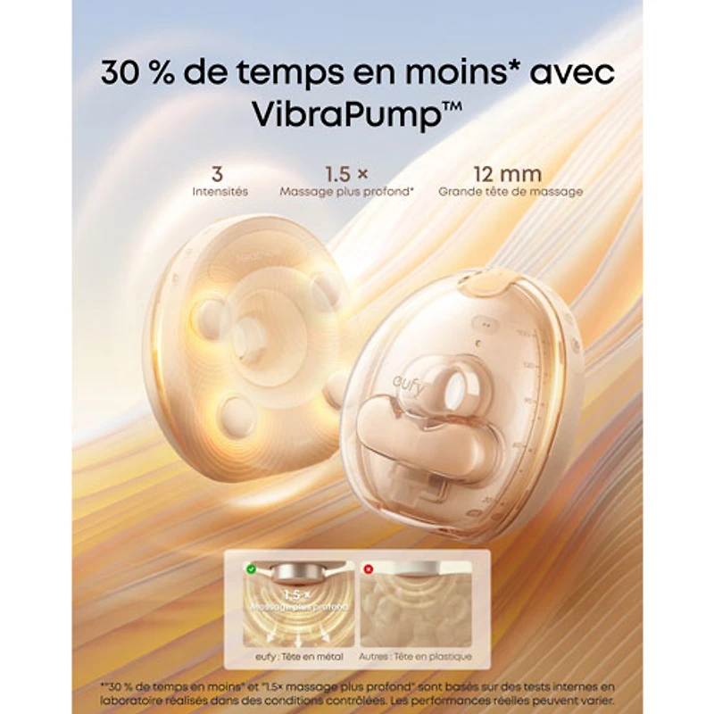 Tire-lait électrique portatif simple eufy S2 Pro avec massage chauffant