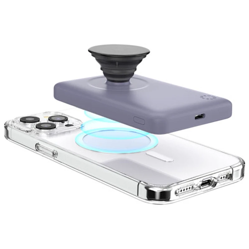 Popsockets PowerPack 5000 mAh Magnetic Wireless Powerbank with MagSafe, Expanding Grip & Stand - Dusk