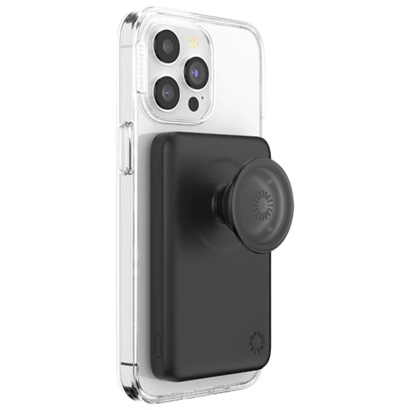 Popsockets PowerPack 5000 mAh Magnetic Wireless Powerbank with MagSafe, Expanding Grip & Stand - Black