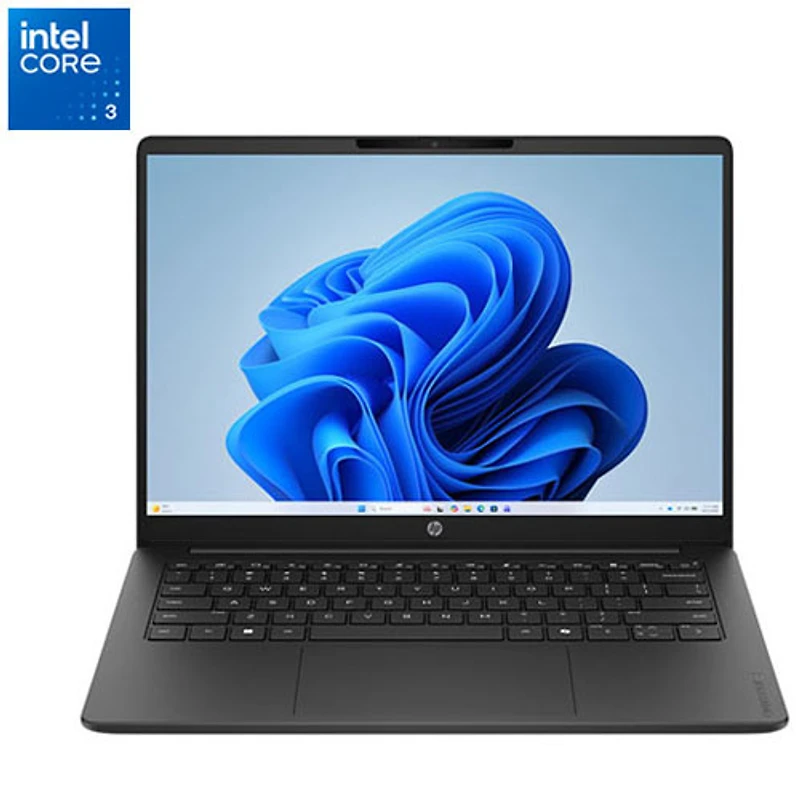 Portable de 14 po OmniBook 3 de HP - Core 3 100U d'Intel - DDR5 8 Go - SSD 256 Go - Noir de jais
