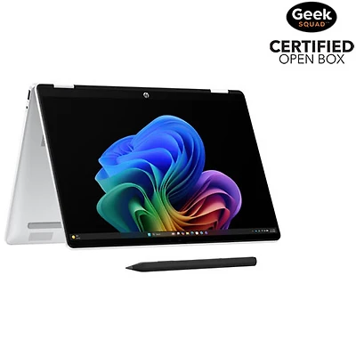 Boîte ouverte - Portable professionnel 2-en-1 à écran tactile 14 po OmniBook 5 Flip de HP (Core Ultra 5-322 d'Intel/16 Go/SSD 512 Go/Windows 11 Famille) - Argenté glacier