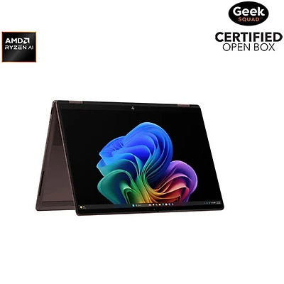 Boîte ouverte - Portable professionnel 2-en-1 à écran tactile OmniBook X 14 po de HP - Ryzen Ai7 450 d'AMD - LPDDR5X 32 Go - SSD 1 To - Windows 11 Famille - Aluminium espresso foncé