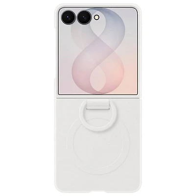 Étui souple ajusté en silicone avec aimant pour Samsung Galaxy Z Flip8 - Blanc