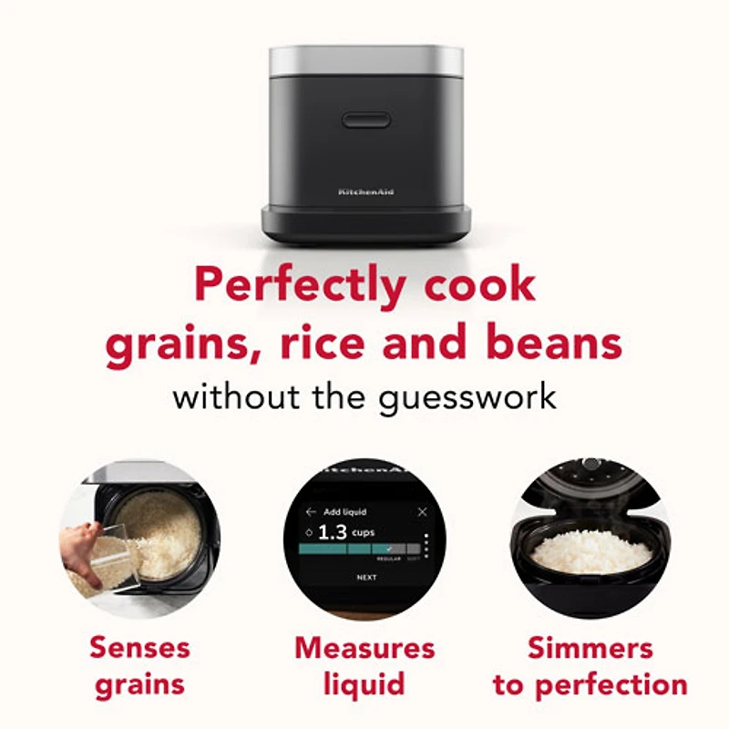 KitchenAid Grain and Rice Cooker - 8-Cups - Black Matte