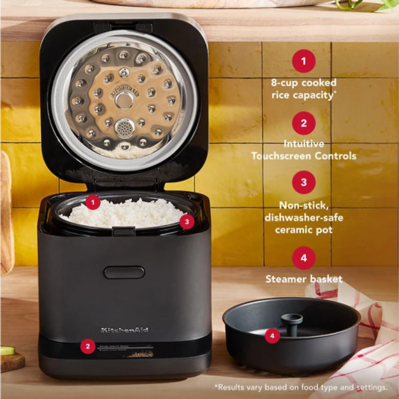 KitchenAid Grain and Rice Cooker - 8-Cups - Black Matte