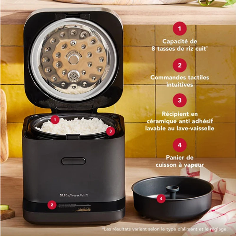 KitchenAid Grain and Rice Cooker - 8-Cups - Black Matte