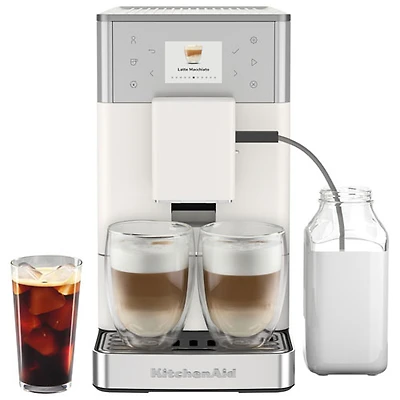 Machine à espresso entièrement automatique KF3 de KitchenAid avec moussoir à lait et moulin - Porcelaine