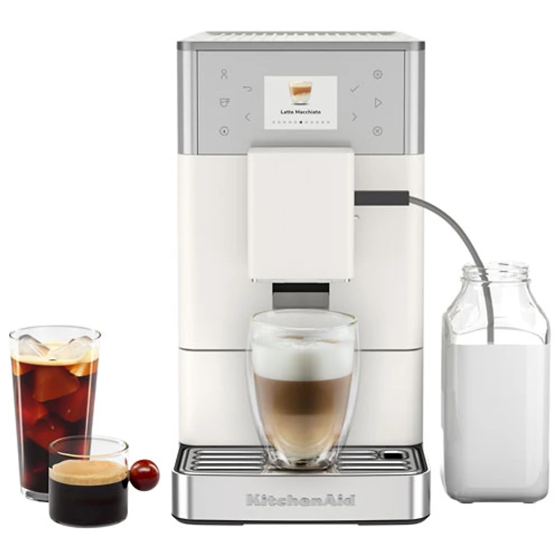 Machine à espresso entièrement automatique KF3 de KitchenAid avec moussoir à lait et moulin - Porcelaine