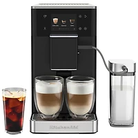 KitchenAid KF4 Fully Automatic Espresso Machine with BPA-Free Milk Container, Frother & Grinder - Black Matte