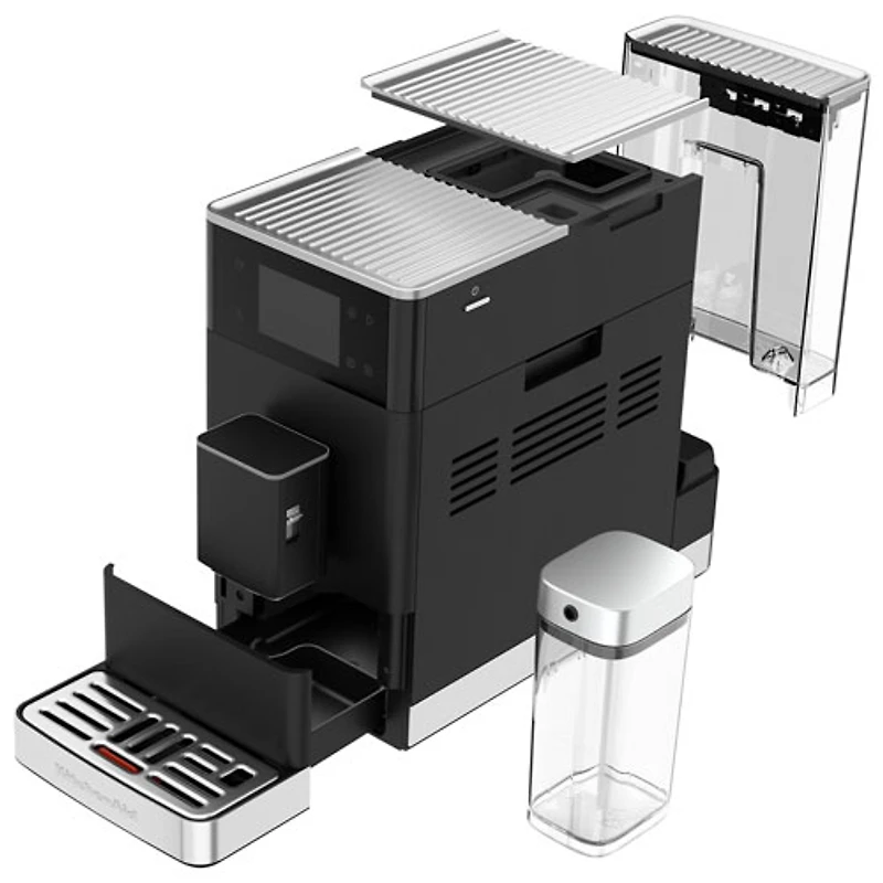 KitchenAid KF4 Fully Automatic Espresso Machine with BPA-Free Milk Container, Frother & Grinder - Black Matte