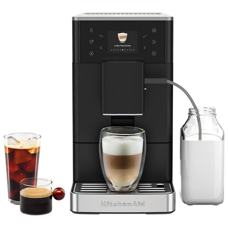 KitchenAid KF3 Fully Automatic Espresso Machine with Frother & Grinder - Black Matte